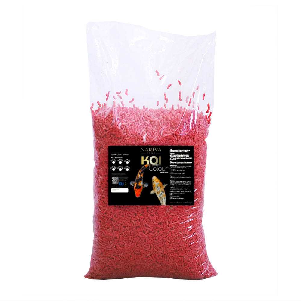 Nariva Koi Color 40L - Pokarm dla ryb do oczka wodnego i stawu (Pałeczki Wybarwiające).jpg